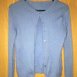 Baby blue long-sleeved cardigan
